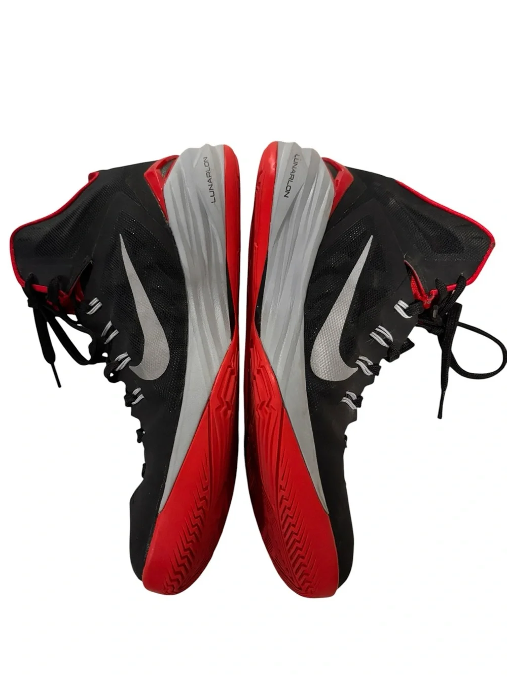 Nike Hyperdunk 2014 Black/University Red-Wolf Grey-Metallic Silver  (Size 12).